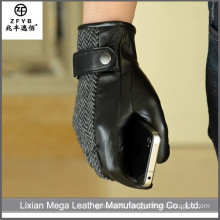 Newest design high quality Black Winter Leather Gloves